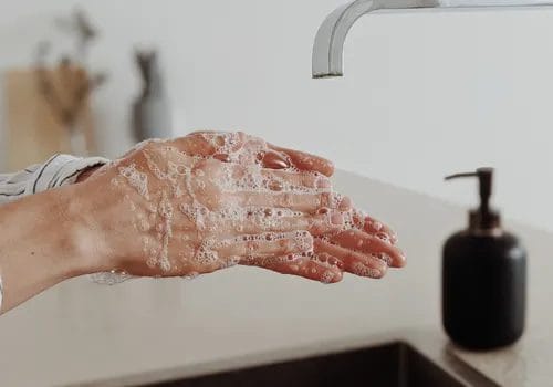 2. use a hand pump dispenser for soap