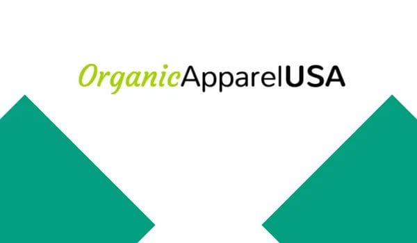 3. the logo of organic apparel usa as an organic clothing manufacturers