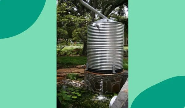 4. reusing a cistern as a water feature in the garden